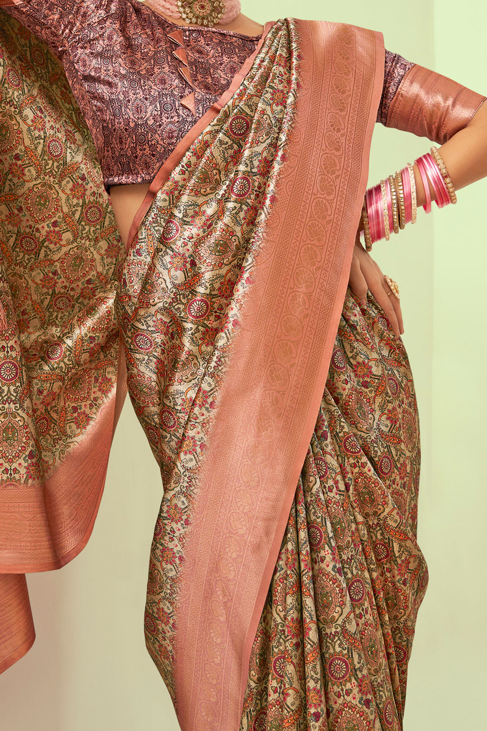 Rosy Elegance Banarasi Silk Saree