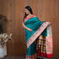 Teal Heritage Patola Saree