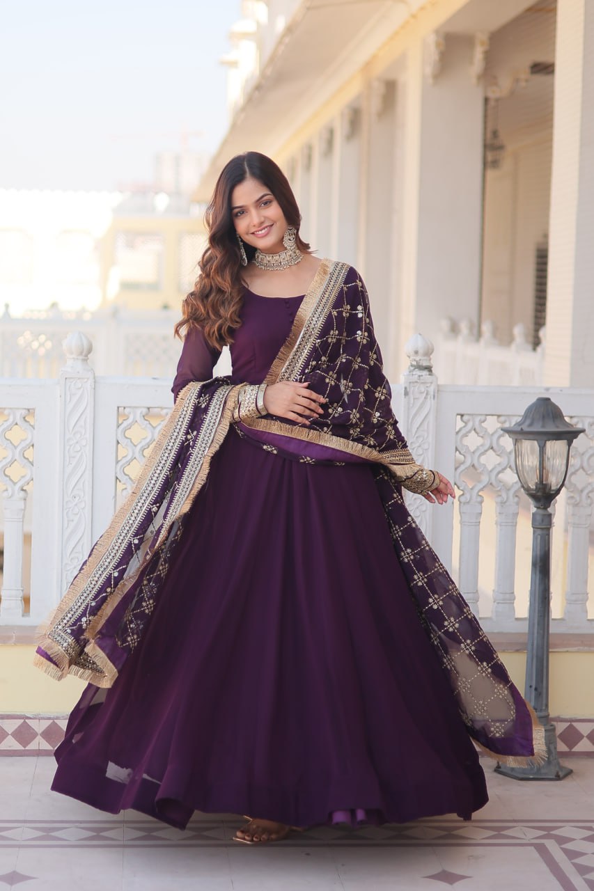 Rega Embroidered Anarkali Gown