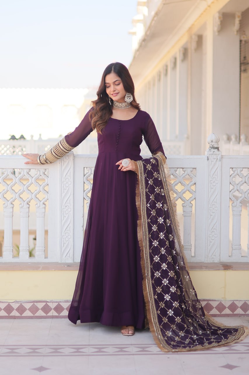 Rega Embroidered Anarkali Gown