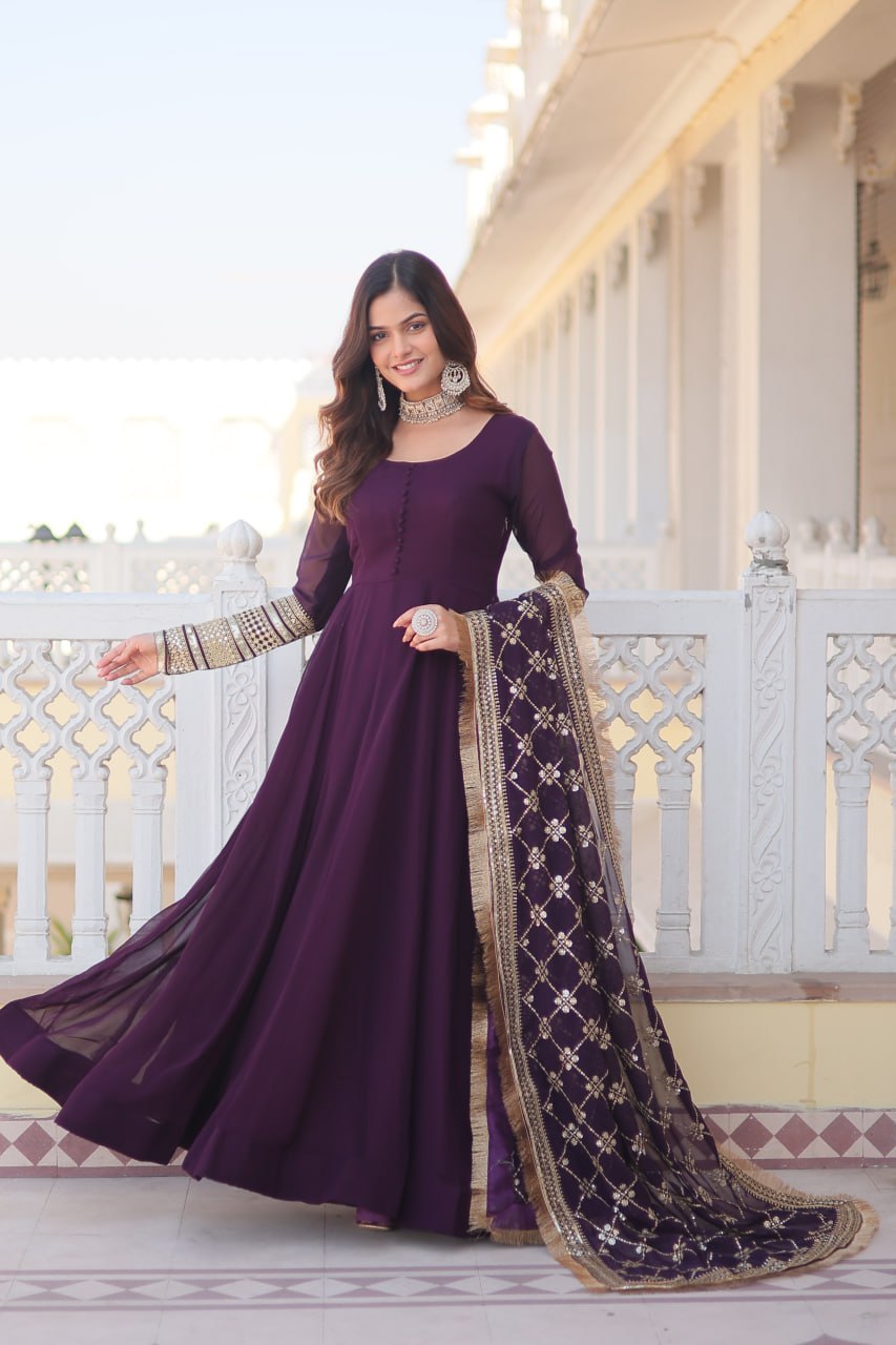 Rega Embroidered Anarkali Gown