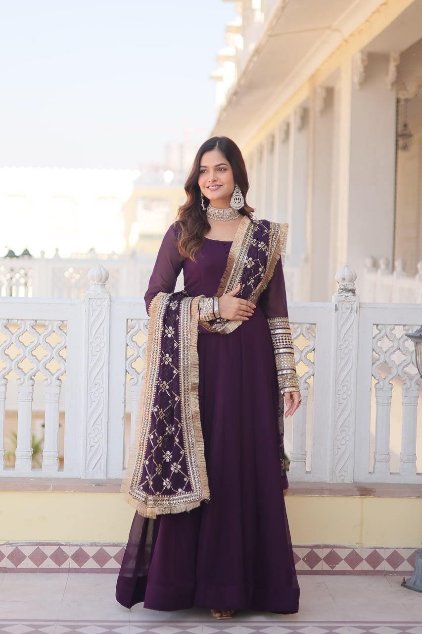 Rega Embroidered Anarkali Gown