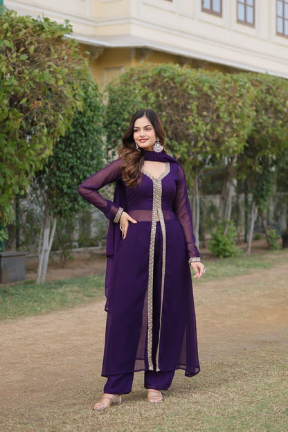 Regal Embroidered Gown