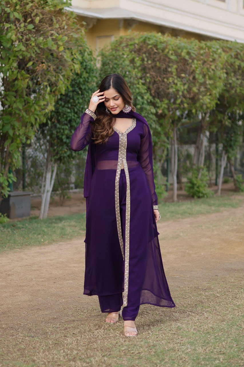 Regal Embroidered Gown