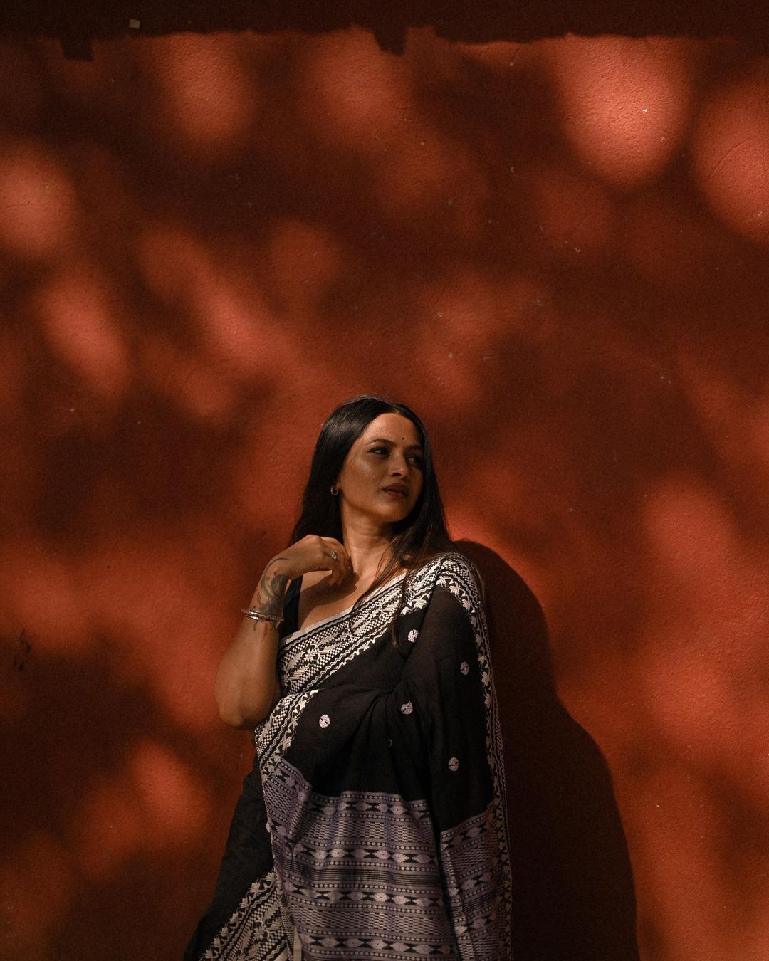 Traditional Black and Silver Saree