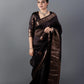 Black Silk Saree with Golden Work