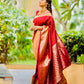 Golden Polka Red Banarasi Saree