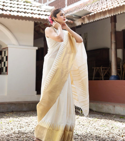 Golden Kasavu Saree