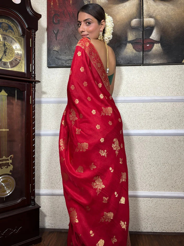 Floral Banarasi Silk Saree