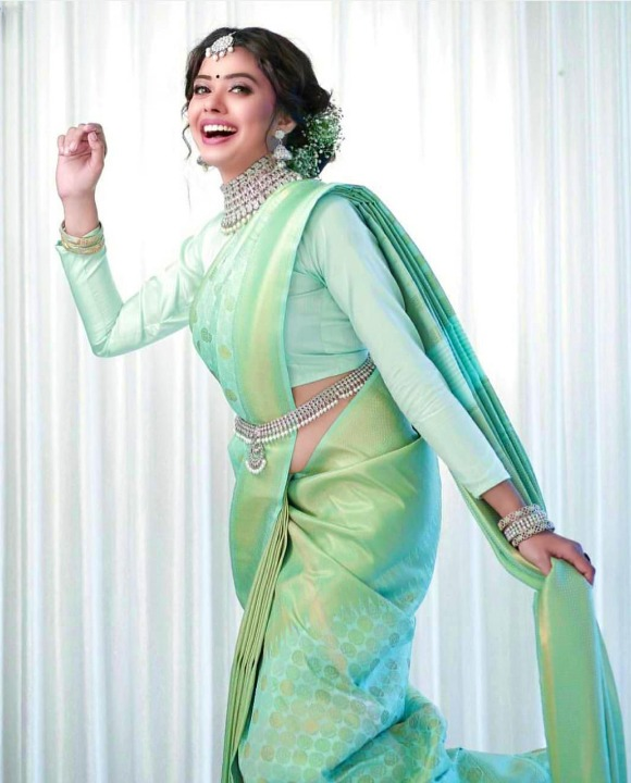 Pastel Green Silk Saree