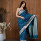 Blue Banarasi Silk Saree with Silver Zari Work