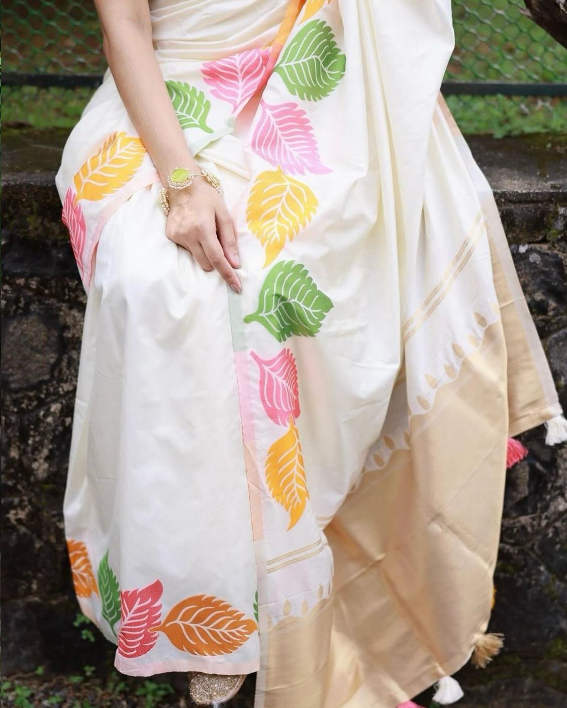 Mystic Leaf Silk Saree