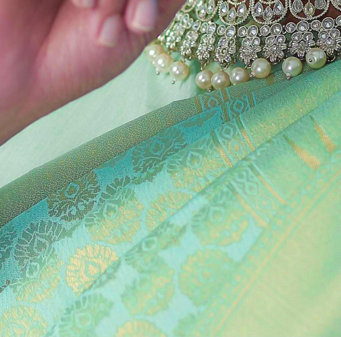 Pastel Green Silk Saree