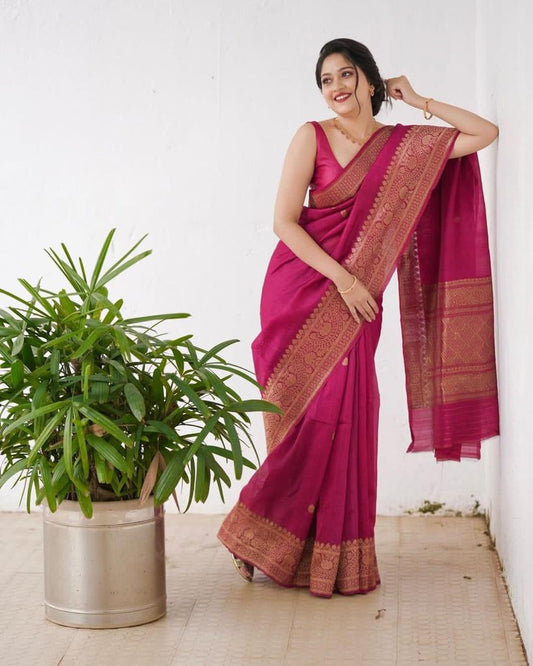 Radiant Magenta Kanchipuram Silk Saree