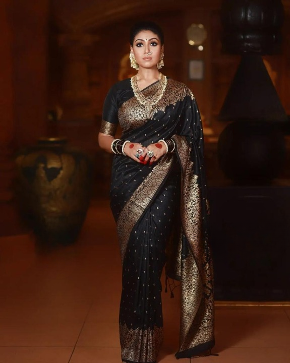 Midnight Gold Banarasi Silk Saree