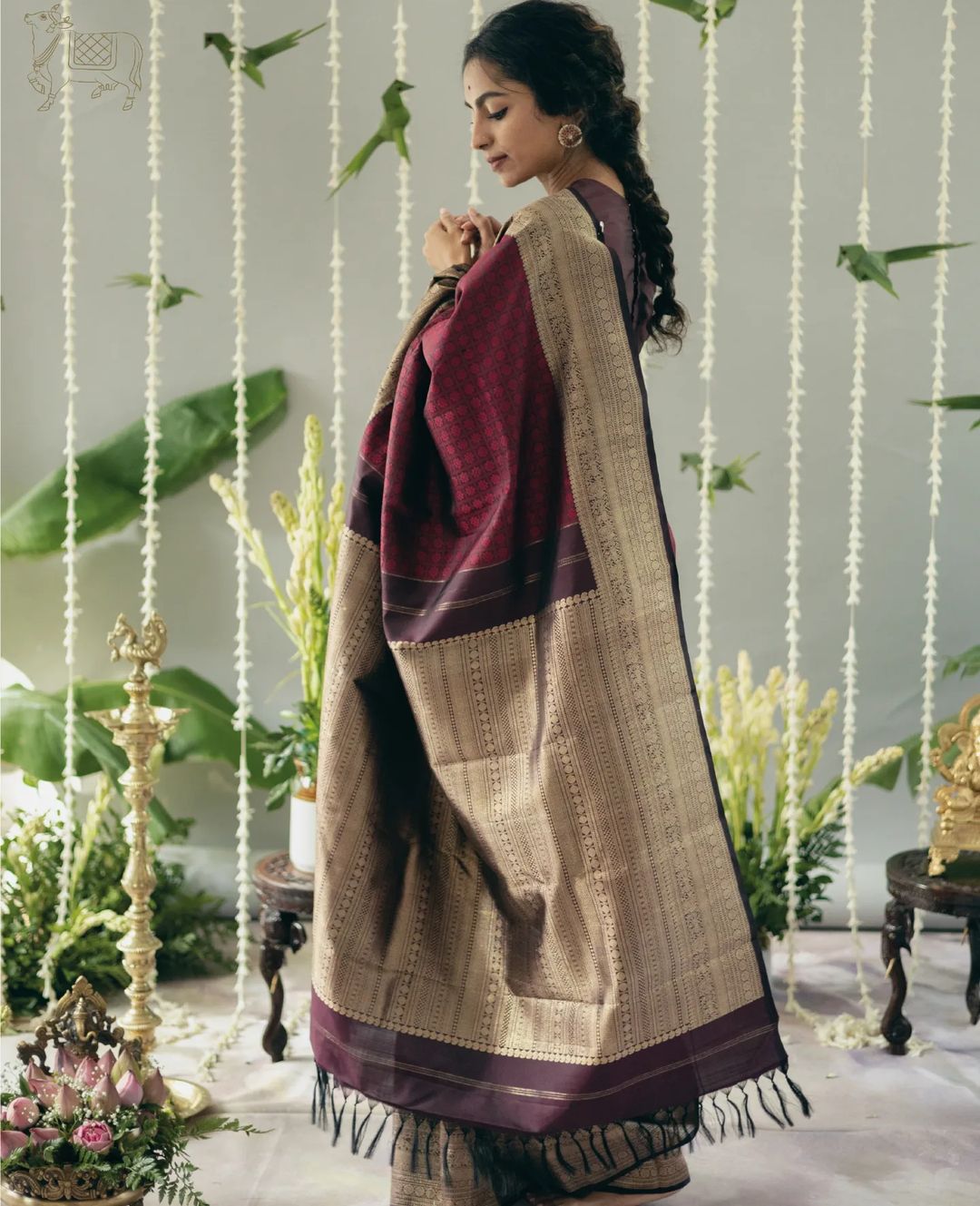 Maroon Elegance Kanjivaram Saree