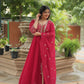 Majestic Crimson Embroidered Anarkali