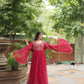 Majestic Crimson Embroidered Anarkali