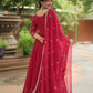 Majestic Crimson Embroidered Anarkali