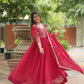 Majestic Crimson Embroidered Anarkali