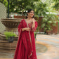 Majestic Crimson Embroidered Anarkali