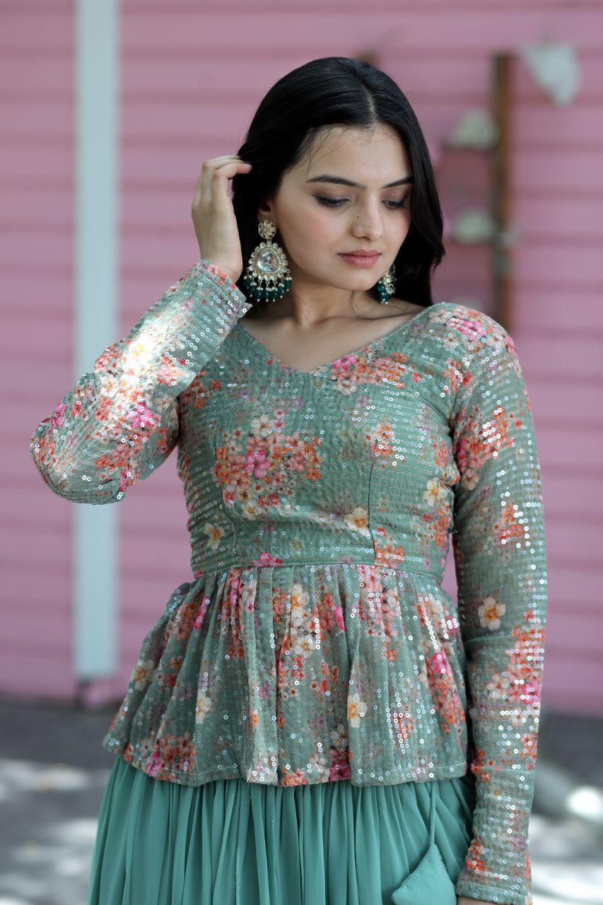 Floral Peplum Lehenga