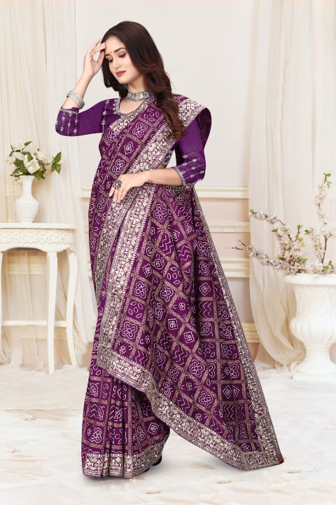 Royalty Drape Bandhani