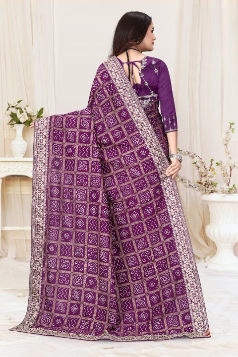 Royalty Drape Bandhani