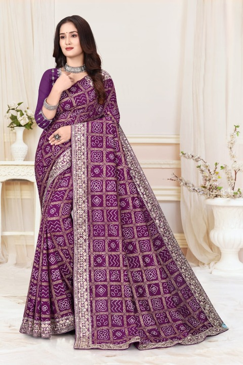 Royalty Drape Bandhani