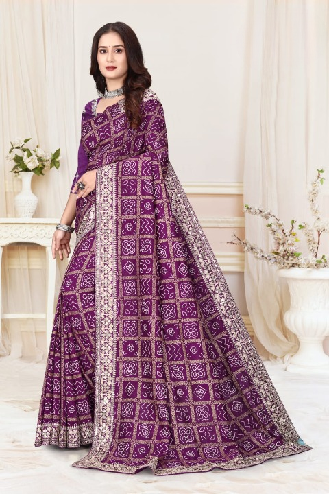 Royalty Drape Bandhani