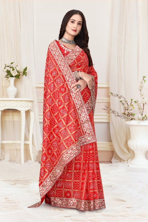 Royalty Drape Bandhani