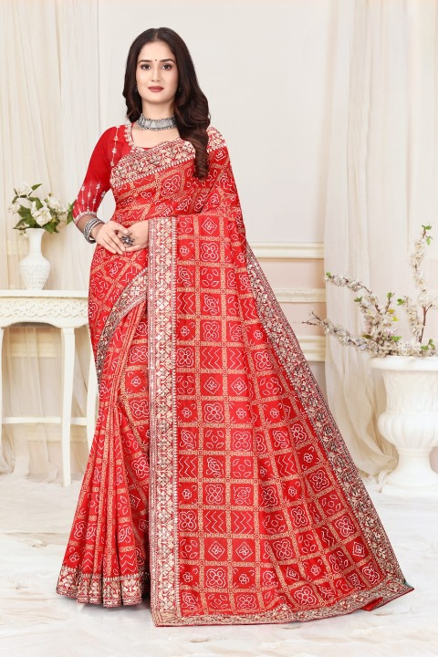 Royalty Drape Bandhani