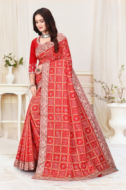 Royalty Drape Bandhani