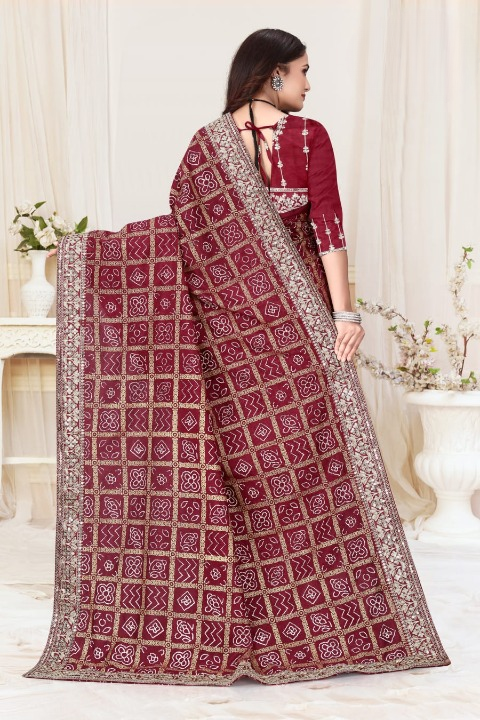 Royalty Drape Bandhani