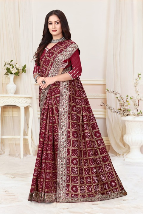 Royalty Drape Bandhani