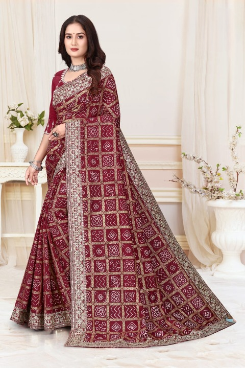 Royalty Drape Bandhani