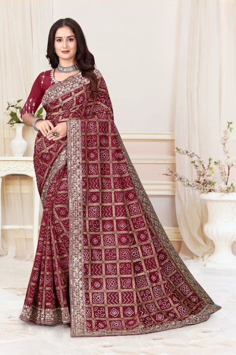 Royalty Drape Bandhani