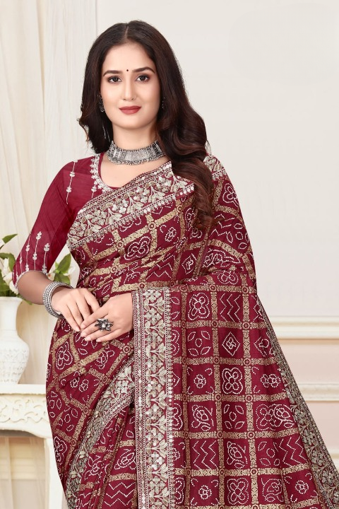 Royalty Drape Bandhani